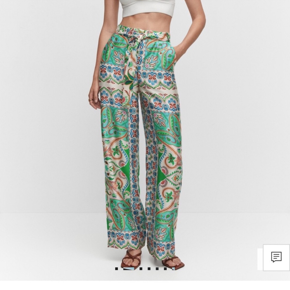 ISO - Mango CHRISTEN Multicolor Paisley Wide-Leg Pants